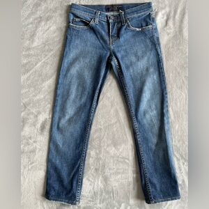 Juicy Couture denim dark blue fly front crop ankle jeans size 25